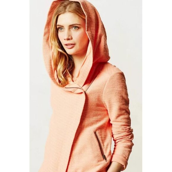 SATURDAY/SUNDAY BY ANTHROPOLOGIE Women's Shawl Moto Jacket Size S in peach - Picture 1 of 12